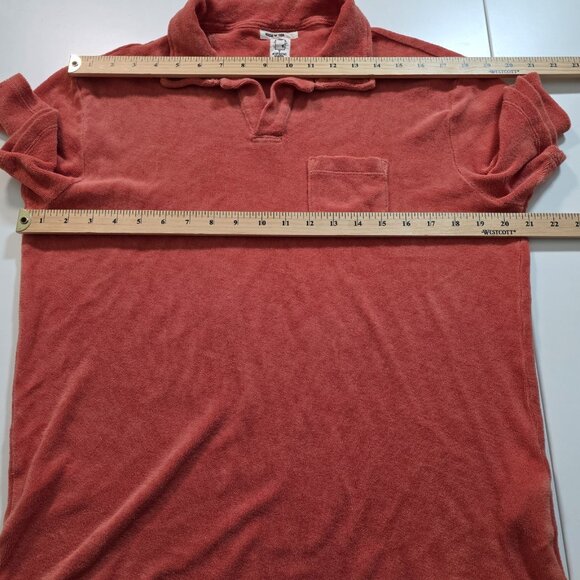 Hiroshi Kato Terry Cloth The Polo Shirt Mens M Burnt Orange SS USA Sophisticated - Picture 5 of 14